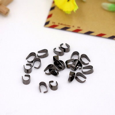 100 vnt. 6x5/9x6/11x6 mm metaliniai pakabukų segtukai, užsegimo segtukai.