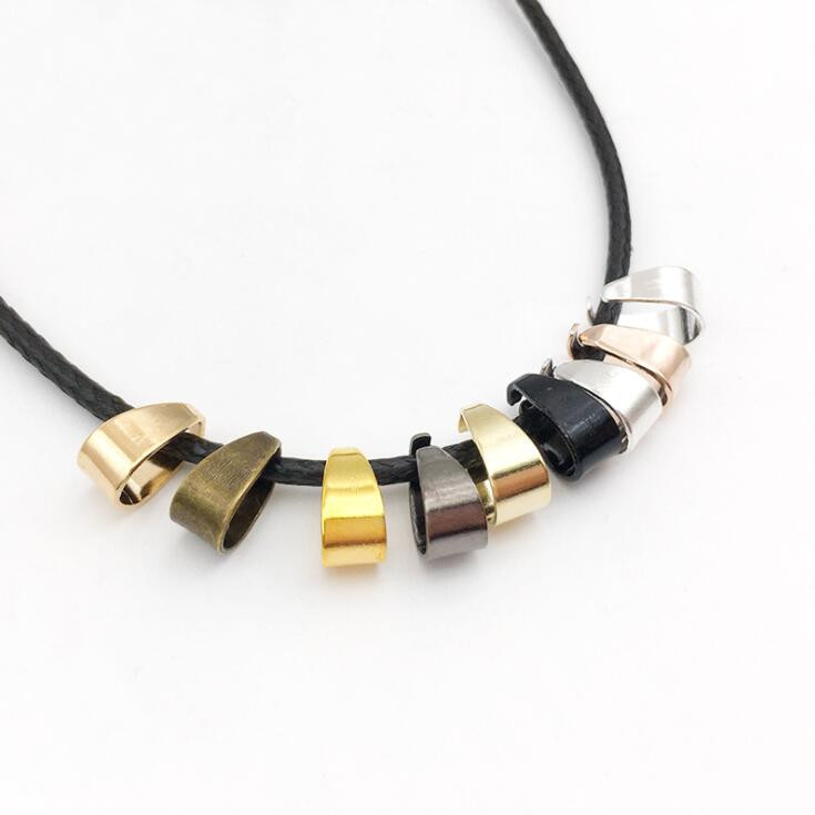 100 vnt. 6x5/9x6/11x6 mm metaliniai pakabukų segtukai, užsegimo segtukai.