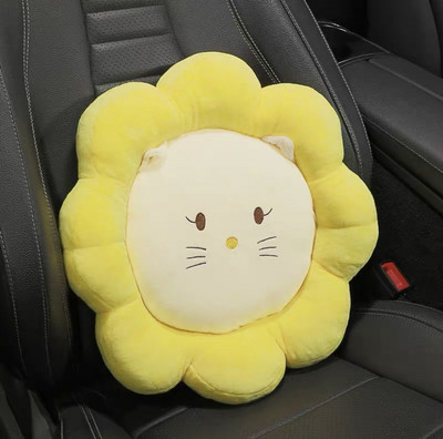 Mielas automobilio atramas, juosmens atrama, sėdynės pakėlimas, animacinis juosmens pagalvėlės užvalkalas Four Seasons vairuotojo automatinis kilimėlis pagalvės gėlė