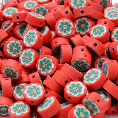 30 vnt saulėgrąžų šypsenėlių polimero molio karoliukai įvairiaspalviai apvalūs plokšti palaidi karoliukai, skirti apyrankėms auskarams gaminti, rankų darbo papuošalų reikmenys