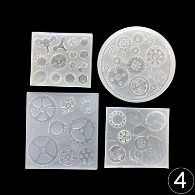 1db UV gyanta ékszer folyékony szilikon forma Punk stílusú Gear Resin Charms medál formák barkácsoláshoz Intersperse dekoráció