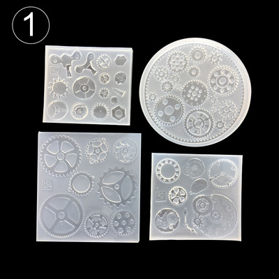 1db UV gyanta ékszer folyékony szilikon forma Punk stílusú Gear Resin Charms medál formák barkácsoláshoz Intersperse dekoráció