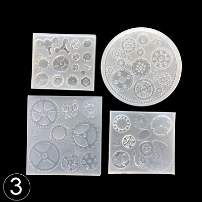 1db UV gyanta ékszer folyékony szilikon forma Punk stílusú Gear Resin Charms medál formák barkácsoláshoz Intersperse dekoráció