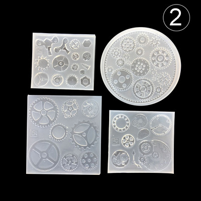 1db UV gyanta ékszer folyékony szilikon forma Punk stílusú Gear Resin Charms medál formák barkácsoláshoz Intersperse dekoráció