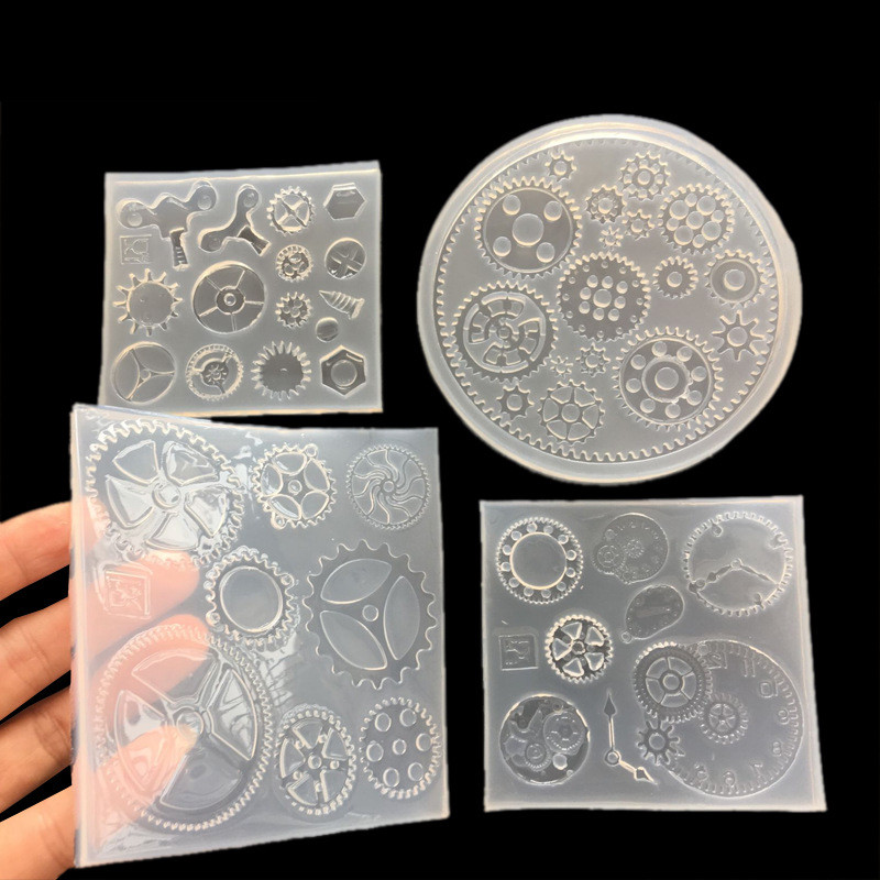 1db UV gyanta ékszer folyékony szilikon forma Punk stílusú Gear Resin Charms medál formák barkácsoláshoz Intersperse dekoráció