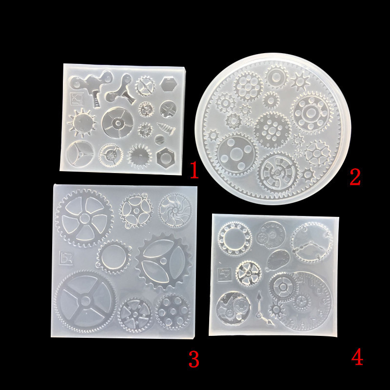 1db UV gyanta ékszer folyékony szilikon forma Punk stílusú Gear Resin Charms medál formák barkácsoláshoz Intersperse dekoráció