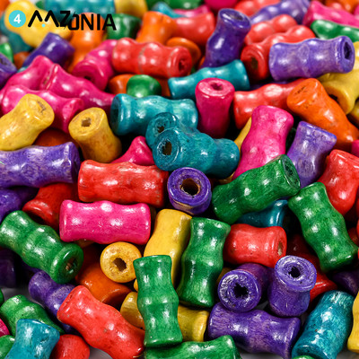 20vnt 15x8mm ovalus siūlas medinis tarpiklis karoliukai mišrios spalvos cilindras medinis laisvas karoliukas, skirtas "pasidaryk pats" papuošalų apyrankėms gaminti.