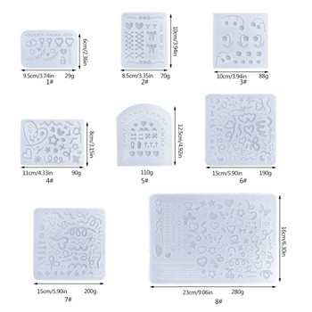 Μικρή λωρίδα χρώματος Quicksand Resin Casting Mold Resin Art Mold Κρυστάλλινο καλούπι σιλικόνης Εποξειδική ρητίνη μπρελόκ για κρεμαστό καλούπι