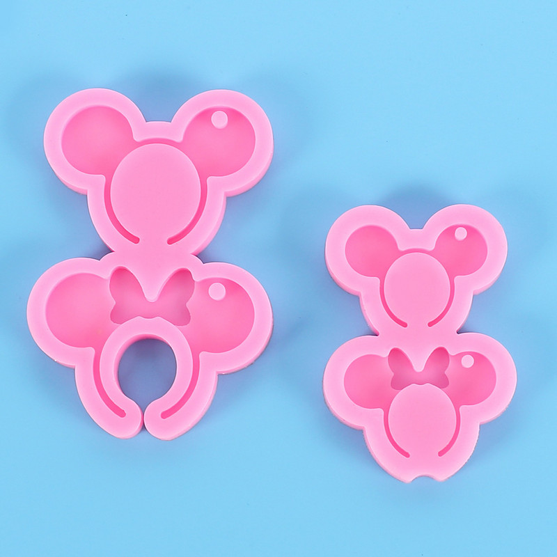 „Pasidaryk pats“ animacinių filmų pelės raktų pakabuko liejimo silikoninė forma dervos papuošalų raktų pakabukų pakabukų krištoliniams epoksidinės dervos formos papuošalams gaminti