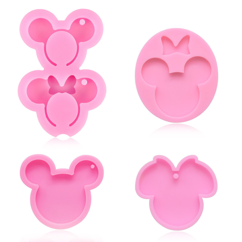 „Pasidaryk pats“ animacinių filmų pelės raktų pakabuko liejimo silikoninė forma dervos papuošalų raktų pakabukų pakabukų krištoliniams epoksidinės dervos formos papuošalams gaminti