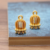 20db 10x16mm Charms madárkalitka korona medál barkácsolás barkácsoláshoz nyaklánc karkötő ékszer készítés lelet kiegészítők