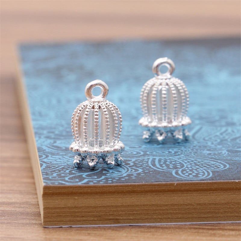20db 10x16mm Charms madárkalitka korona medál barkácsolás barkácsoláshoz nyaklánc karkötő ékszer készítés lelet kiegészítők