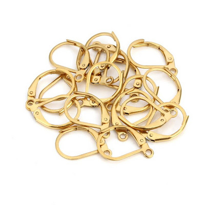 20vnt 16X11mm nerūdijančio plieno auksiniai korėjietiški auskarai moterims, pagrindas auskarams.