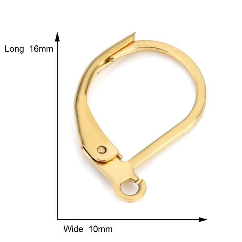 20vnt 16X11mm nerūdijančio plieno auksiniai korėjietiški auskarai moterims, pagrindas auskarams.