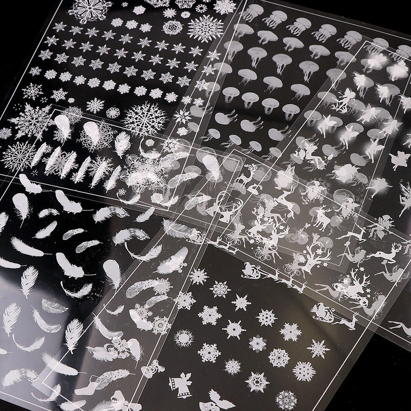 Alb 3 buc. Fulgi de zăpadă, meduze, nor, păpădie, material transparent, cu umplere pentru bijuterii DIY.