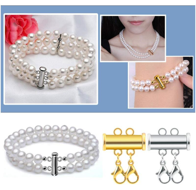 2 bucăți închizătoare cu mai multe șuvițe colier închizătoare de homar Conectori de bijuterii de blocare cu tub magnetic pentru fabricarea de bijuterii DIY Accesorii pentru descoperiri