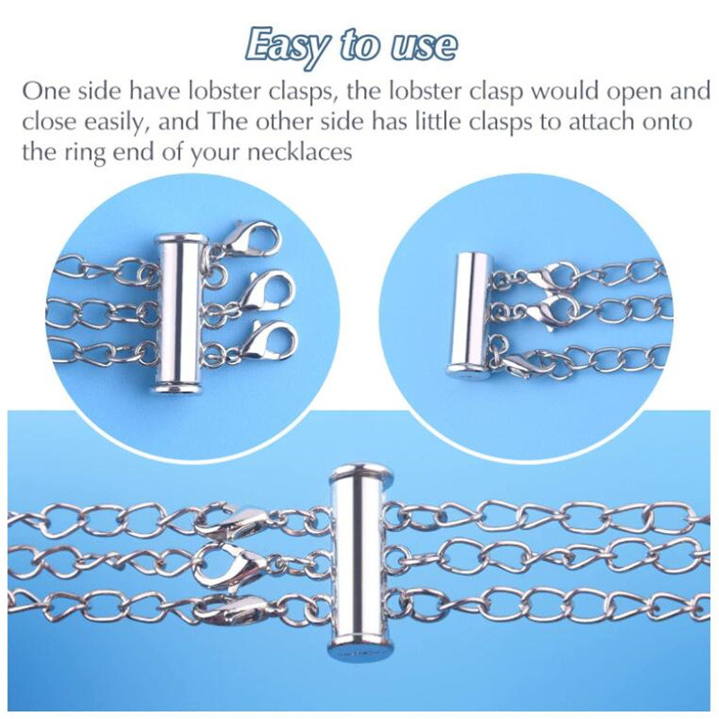 2 bucăți închizătoare cu mai multe șuvițe colier închizătoare de homar Conectori de bijuterii de blocare cu tub magnetic pentru fabricarea de bijuterii DIY Accesorii pentru descoperiri