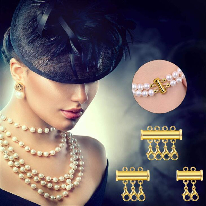 2 bucăți închizătoare cu mai multe șuvițe colier închizătoare de homar Conectori de bijuterii de blocare cu tub magnetic pentru fabricarea de bijuterii DIY Accesorii pentru descoperiri