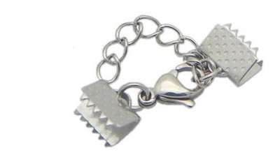 10 buc 6.5/8.5/10.5/13/15/20/25mm Capace de capăt texturate din oțel inoxidabil Închizătoare de sertizare se potrivesc cu cordon plat din piele, descoperiri de bijuterii DIY