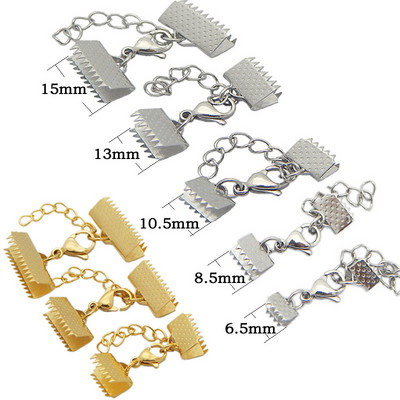 10 buc 6.5/8.5/10.5/13/15/20/25mm Capace de capăt texturate din oțel inoxidabil Închizătoare de sertizare se potrivesc cu cordon plat din piele, descoperiri de bijuterii DIY