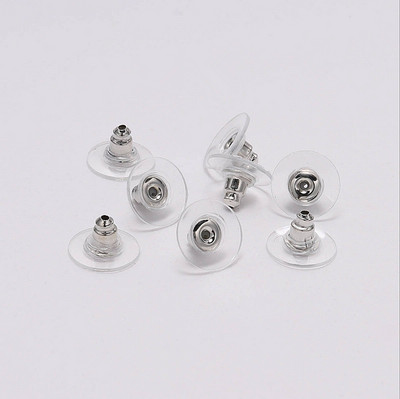 100 tk/partii Kuldpostimutrid Silicon Stud Kõrvarõngas Blokeeritud kõrvatropid Kõrvarõngaste jaoks Korgid Ehete valmistamise Aksessuaarid