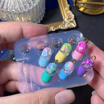 Flat Pills Shaped Silicone Epoxy Resin Mold Resin Molds Uv Silicone Jewelry Mold Mold Earring