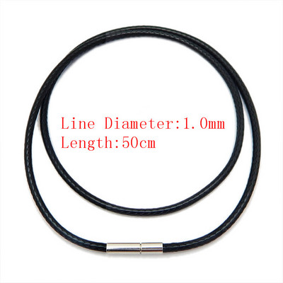 1.0/1.5/2.0mm Μαύρο κερί κορδόνι Μεταξωτό δερμάτινο κορδόνι σύρμα σχοινί Αλυσίδα κολιέ με κούμπωμα από ανοξείδωτο ατσάλι Σχοινί για κατασκευή κοσμημάτων DIY