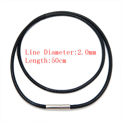 1.0/1.5/2.0mm Μαύρο κερί κορδόνι Μεταξωτό δερμάτινο κορδόνι σύρμα σχοινί Αλυσίδα κολιέ με κούμπωμα από ανοξείδωτο ατσάλι Σχοινί για κατασκευή κοσμημάτων DIY