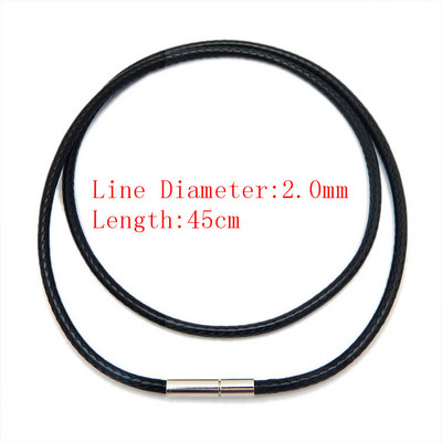 1.0/1.5/2.0mm Μαύρο κερί κορδόνι Μεταξωτό δερμάτινο κορδόνι σύρμα σχοινί Αλυσίδα κολιέ με κούμπωμα από ανοξείδωτο ατσάλι Σχοινί για κατασκευή κοσμημάτων DIY