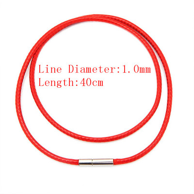 1.0/1.5/2.0mm Μαύρο κερί κορδόνι Μεταξωτό δερμάτινο κορδόνι σύρμα σχοινί Αλυσίδα κολιέ με κούμπωμα από ανοξείδωτο ατσάλι Σχοινί για κατασκευή κοσμημάτων DIY