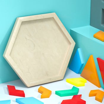 3D Εκπαιδευτικό Εξαγωνικό Παζλ Παιχνίδι Tangram Mold σιλικόνης Παιχνίδια Παιδικά Παιχνίδια Καλούπι εποξειδικής ρητίνης DIY Χειροτεχνίες κοσμημάτων Κατασκευή εργαλείων χυτού