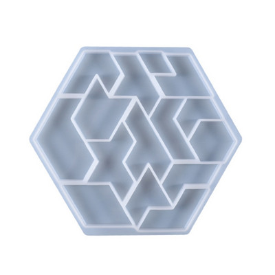 3D obrazovne heksagonalne slagalice Silikonski kalup Tangram igra Dječje igračke Kalup od epoksidne smole DIY nakit Izrada alata za lijevane predmete