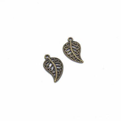 50db 10x18mm Filigrán Leaf Charms Medálok barkács nyaklánchoz kulcstartó telefon Ékszer készítés Kiegészítők Kézművesség