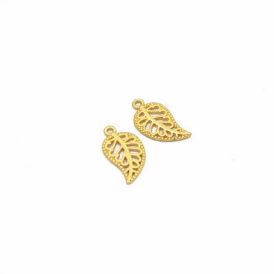 50db 10x18mm Filigrán Leaf Charms Medálok barkács nyaklánchoz kulcstartó telefon Ékszer készítés Kiegészítők Kézművesség