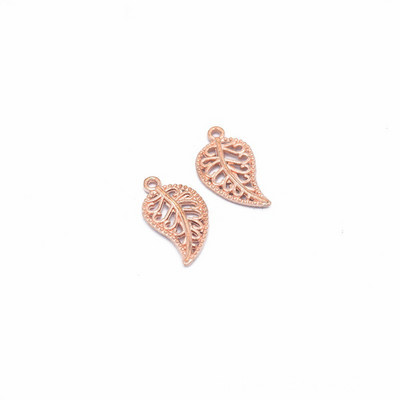 50db 10x18mm Filigrán Leaf Charms Medálok barkács nyaklánchoz kulcstartó telefon Ékszer készítés Kiegészítők Kézművesség
