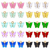 10db 13x13mm pillangós medál kiegészítők barkácstáskához nyaklánc varázs ékszerek készítés Kawaii fülbevalók anyagok ünnepi ajándékok
