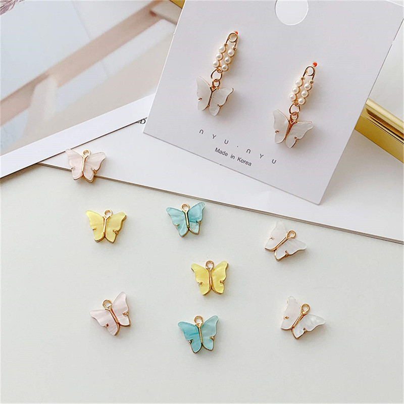 10db 13x13mm pillangós medál kiegészítők barkácstáskához nyaklánc varázs ékszerek készítés Kawaii fülbevalók anyagok ünnepi ajándékok