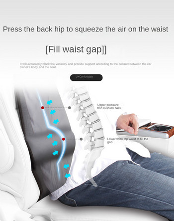 Γνήσιο δερμάτινο μαξιλάρι πλάτης αέρα για οσφυϊκή υποστήριξη οδηγού αυτοκινήτου Εσωτερικά αξεσουάρ για την ανακούφιση του πόνου στη μέση