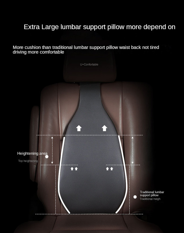 Zračni jastuk za leđa od prave kože za lumbalnu podršku vozača automobila Univerzalni jastuk za ublažavanje bolova u leđima Dodaci za unutrašnjost