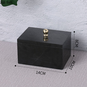 Μαρμάρινα κοσμήματα κουτιά σκουλαρίκια Κολιέ Κουτιά αποθήκευσης κοσμημάτων με καπάκι Creative Household Square Snack Δοχείο αποθήκευσης καραμελών