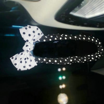 Nyári Dot Girls autó belső dekoráció Lovely Chiffon Wave Point sebességváltó kézifék fogantyú biztonsági öv kormánykerék burkolat
