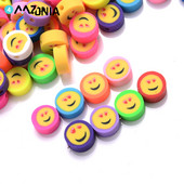 30/50/100 kom 10 mm šareni smajlić od polimerske gline labave razmaknice perle za izradu nakita DIY ogrlica narukvica dodaci