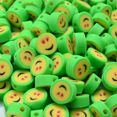 30/50/100 kom 10 mm šareni smajlić od polimerske gline labave razmaknice perle za izradu nakita DIY ogrlica narukvica dodaci