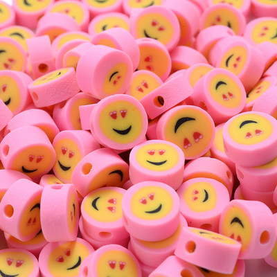 30/50/100 kom 10 mm šareni smajlić od polimerske gline labave razmaknice perle za izradu nakita DIY ogrlica narukvica dodaci
