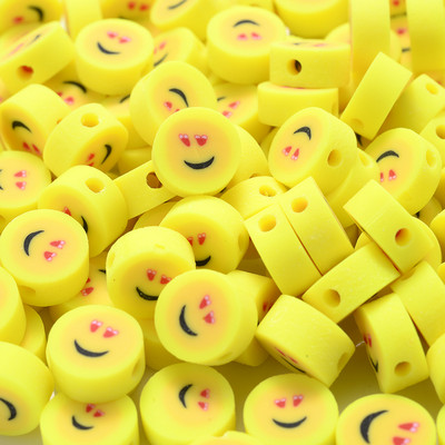 30/50/100 kom 10 mm šareni smajlić od polimerske gline labave razmaknice perle za izradu nakita DIY ogrlica narukvica dodaci