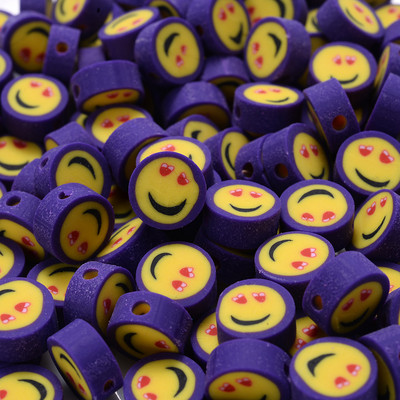 30/50/100 kom 10 mm šareni smajlić od polimerske gline labave razmaknice perle za izradu nakita DIY ogrlica narukvica dodaci