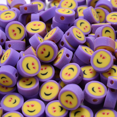 30/50/100 kom 10 mm šareni smajlić od polimerske gline labave razmaknice perle za izradu nakita DIY ogrlica narukvica dodaci