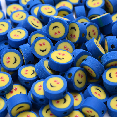 30/50/100 kom 10 mm šareni smajlić od polimerske gline labave razmaknice perle za izradu nakita DIY ogrlica narukvica dodaci