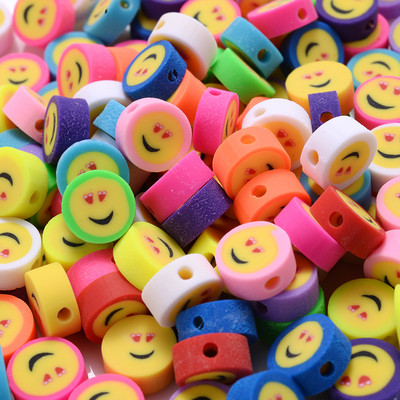 30/50/100 kom 10 mm šareni smajlić od polimerske gline labave razmaknice perle za izradu nakita DIY ogrlica narukvica dodaci
