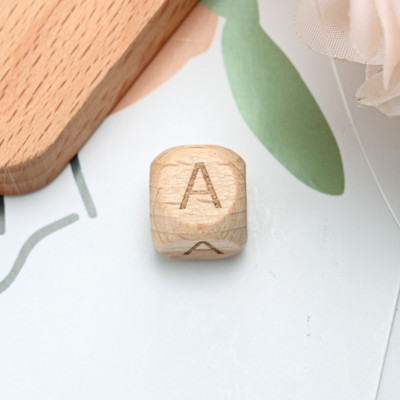 10/20/30 komada 10 12 mm prirodnih drvenih odstojnih perli od slova, četvrtastih izrezbarenih labavih perli za izradu nakita Dodaci za DIY narukvice